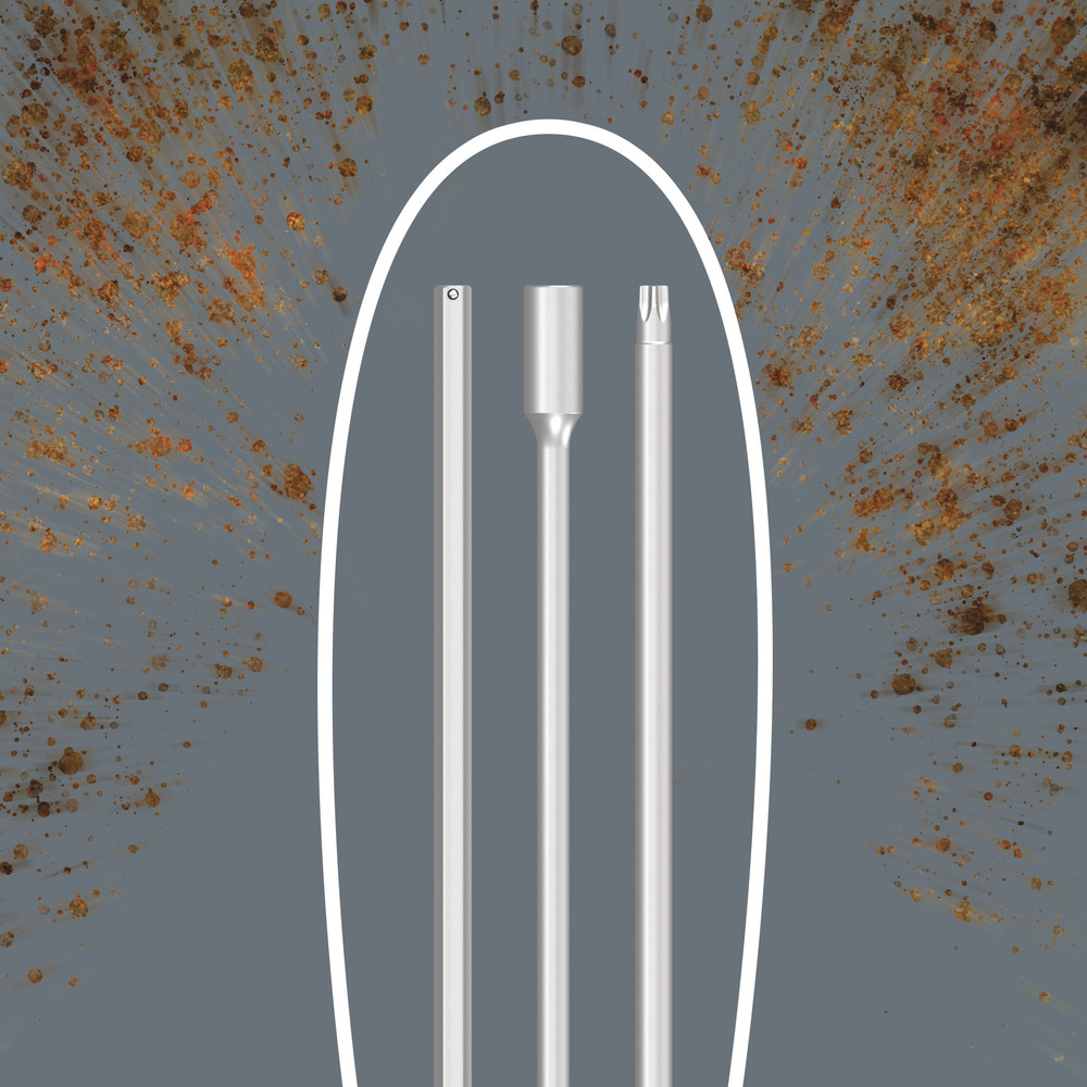 Durch die spezielle Oberflächenvergütung erhalten die Klingen einen hohen Korros