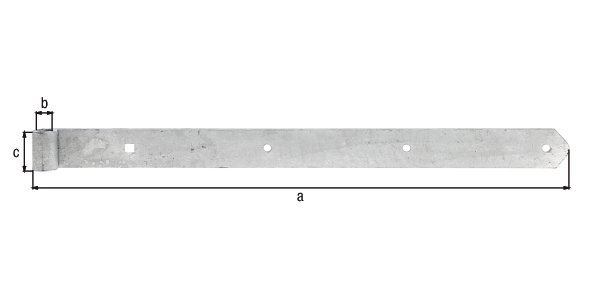 Ladenband, gerade, Abschluss abgerundet, feuerverz., LxB 600x45 mm, Rolle Ø16 mm