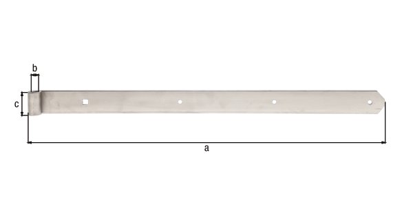 Ladenband, gerade, Abschluss abgerundet, Edelstahl, LxB 600x40 mm, Rolle Ø13 mm