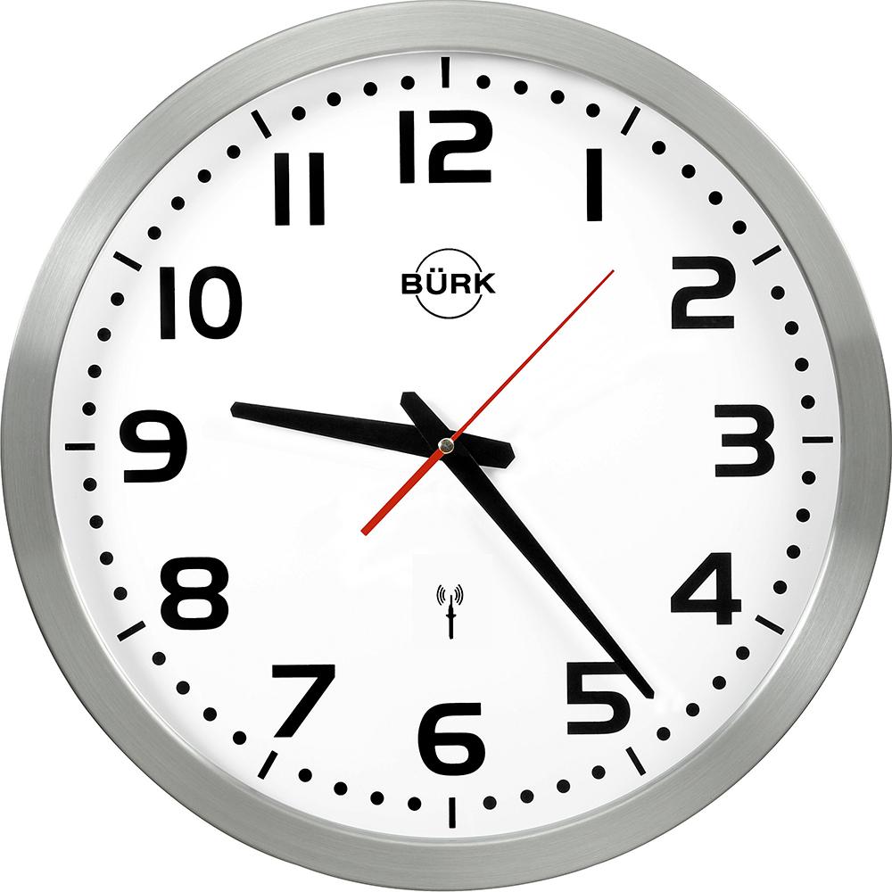 Funkwanduhr Ø 40 cm Stainless Steel