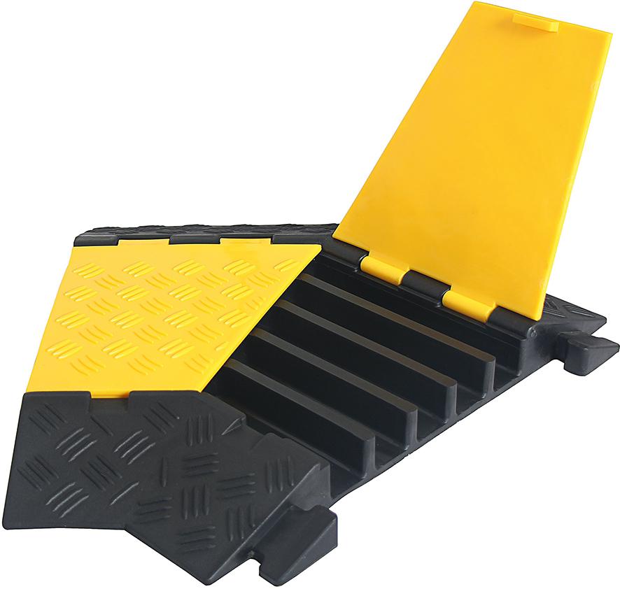URBANUS Kabelbrücke 5-fach Winkelstück 45° links Gummi schwarz/gelb