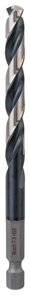 HSS Spiralbohrer mit Sechskantschaft 7,5 mm