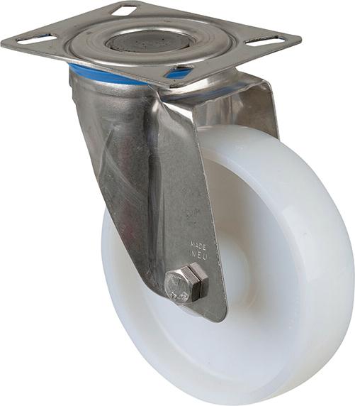 BS ROLLEN Lenkrolle H100.A90.151 ohne Feststeller Rad ø150mm 300kg edelstahl