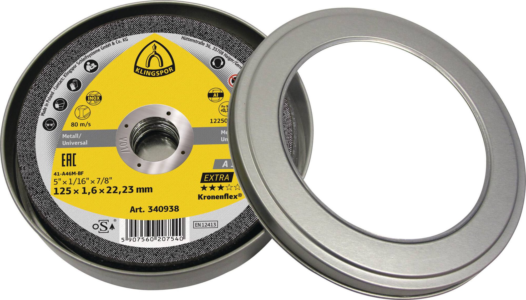 A 346 EX Trennscheiben, 125 x 1,6 x 22,23 mm gerade