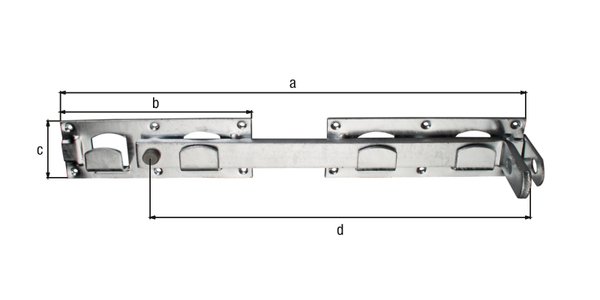 Doppeltorüberwurf, feuerverzinkt, Länge: 430 mm, Höhe: 70 mm