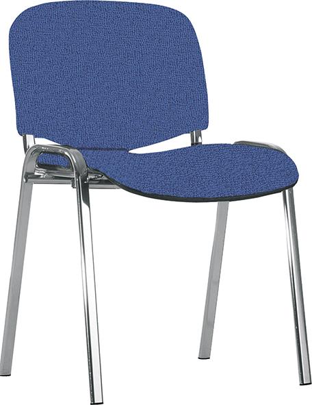 Besucherstuhl ISO 4L Sitzfläche 48x42cm Sitzhöhe 45cm Rückenlehne48x36cm chrom/blau